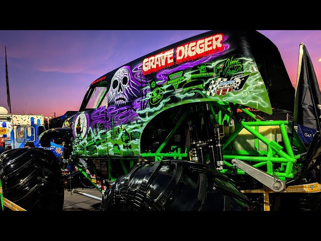 An epic close-up of Grave Digger & driver Adam Anderson—a legend of Monster Jam franchise!🏴‍☠️