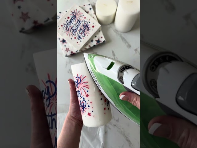 4th of July Napkin Candles