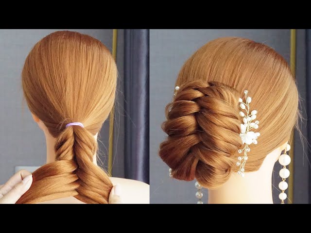 French Braid Updo Hairstyle | New Bridal Hairstyle Tutorial