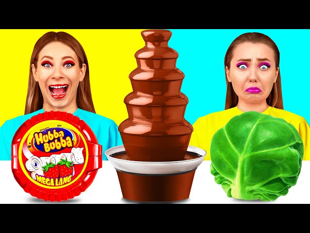 Chocolate Fountain Fondue Challenge | Funny Kitchen Hacks by MeMeMe Challenge