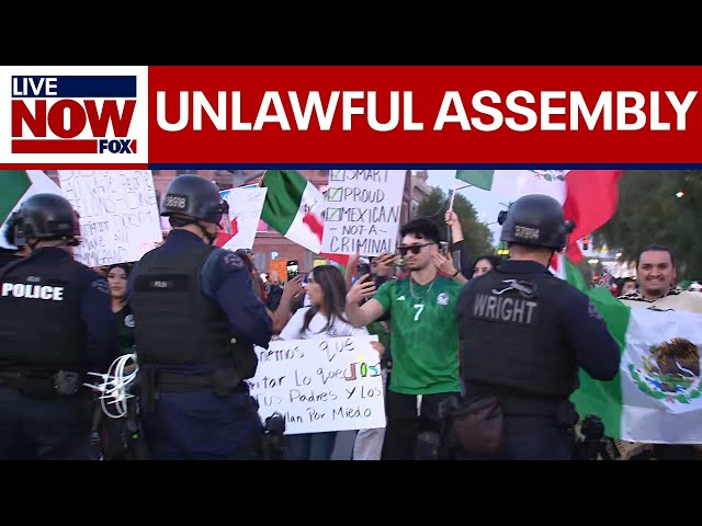 LAPD declares anti-ICE protest as unlawful assembly | LiveNOW from FOX