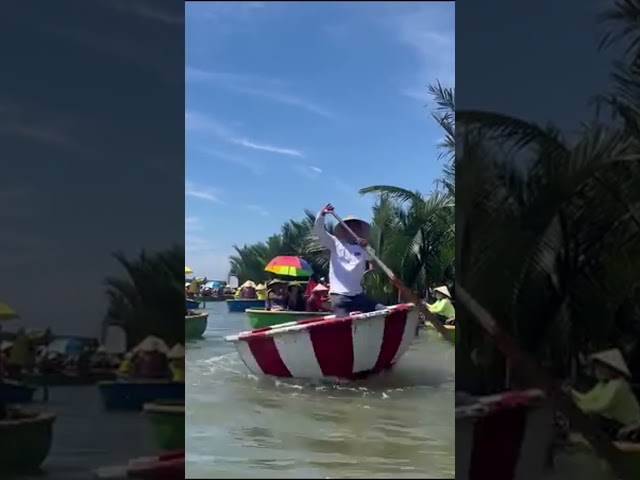 CRAZY coconut boating almost gone #travel wrong #coconut #boating #amazing #shorts #vietnam #hộian