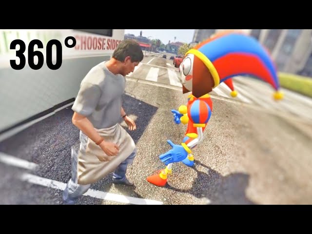 Fighting a Truck Driver in GTA V (360° Video) | Pomni Mod