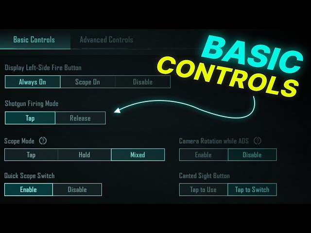 BGMI Basic Control Settings | BGMI ALL NEW BASIC SETTINGS EXPLAIN IN HINDI | BGMI CONTROL SETTINGS