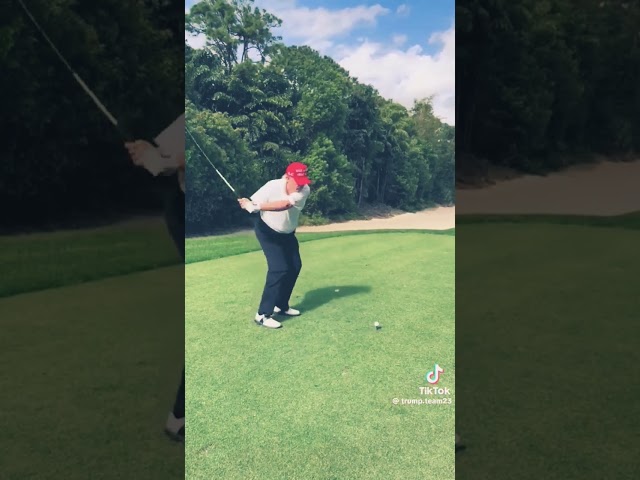 Trump with daughter playing golf. kai trump enjoying. #donaldtrump