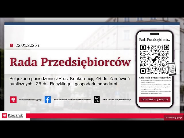 Połączone posiedzenie ZR ds. Konkurencji, ZR ds. Zamówień publicznych i ZR ds. Recyklingu | 22.01.25