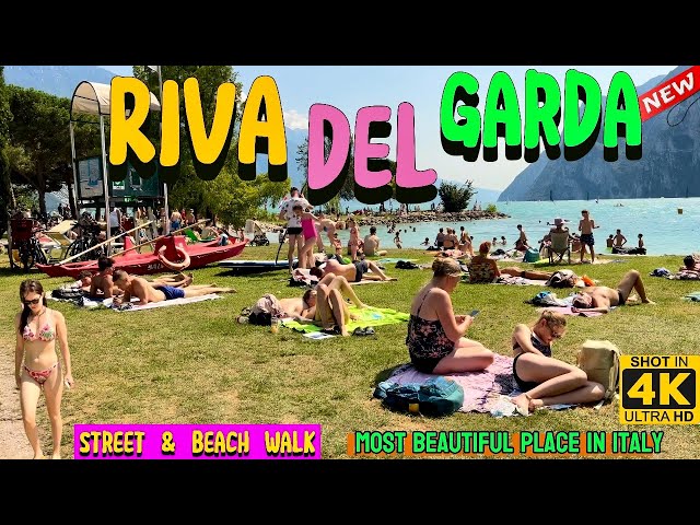 *NEW* Riva del Garda Walking Tour 2024 | Panoramic Views, Beach Walk - Lake Garda , Italy (4K/60fps]