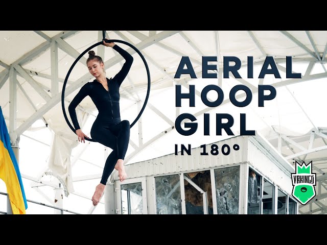 AERIAL HOOP GIRL • 180 Degrees 4K • 5K • 6K VR 3D Video