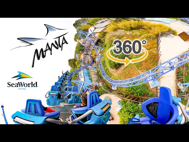 VR 360 Manta Roller Coaster On Ride Back Seat POV SeaWorld San Diego 2024 02 03