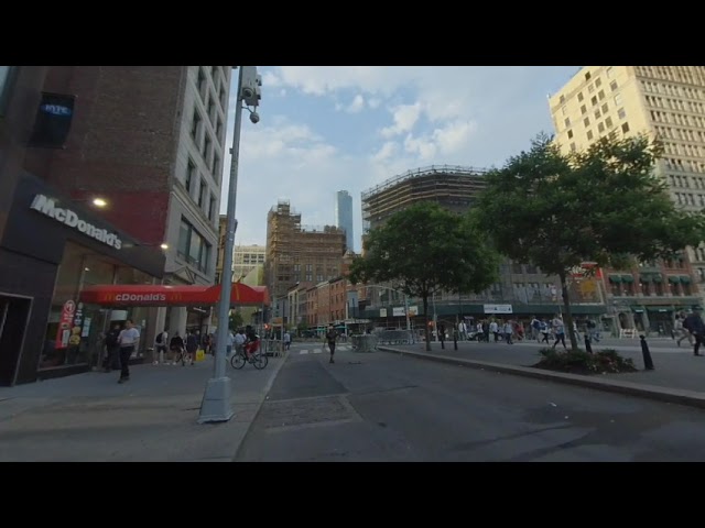 3D VR 180, New York City, Manhattan, Union Square W, E 16th to E 17th , left side.