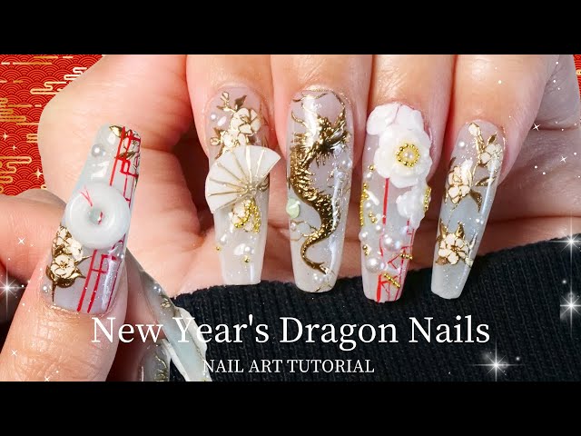 Dragon Nails for New Year's 2025 🐉✨🎍 | Make Nails ASMR | Nail Art Tutorial | GEL-X | Pro