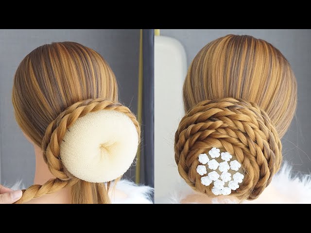 Bun Hairstyles With Bun Donut - New Hairstyle For Wedding Step By Step