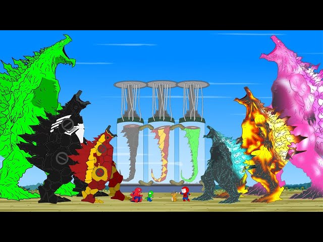 Rescue Tail Godzilla & KONG, PYTHON, SHARK: Monster Tail Size Comparison #2| Godzilla & KONG Cartoon