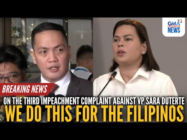 Third impeachment complaint filed against VP Sara Duterte | GMA Integrated News