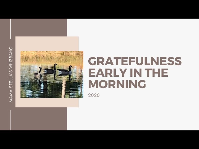 Gratefulness in the early morning