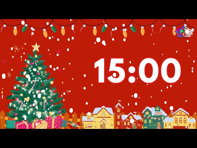 15-Minute Countdown Timer with Music| CHRISTmas Tree  🤍🎼⏰🎄