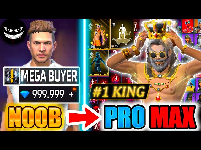 INFINITY👑DIAMONDS💎*MEGA BUYER*😱watch how many skins I got Free Fire noob to pro