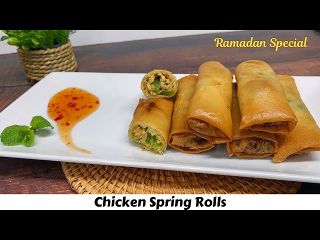 Crispy Chicken Spring Rolls Recipe | Chicken Vegetable Spring Rolls | Iftar Recipes | Ramzan Special