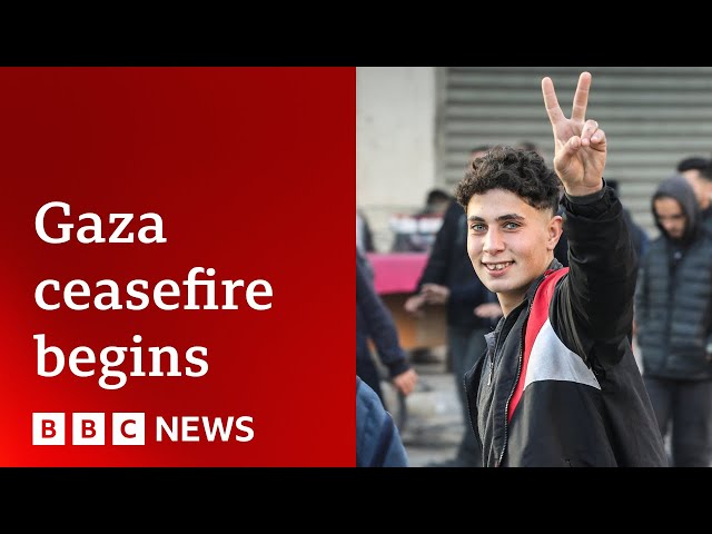 Gaza ceasefire begins after delay as Hamas names first Israeli hostages to be freed | BBC News