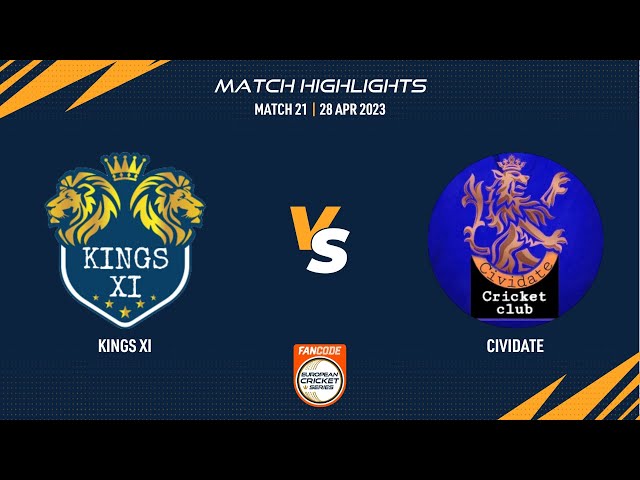 Match 21 - KIN-XI vs CIV | Highlights | FanCode ECS Milan | 28 Apr 2023 | ECS23.258