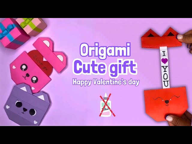 Origami Cat and Bear Envelope | DIY Valentine's Day cute Gift