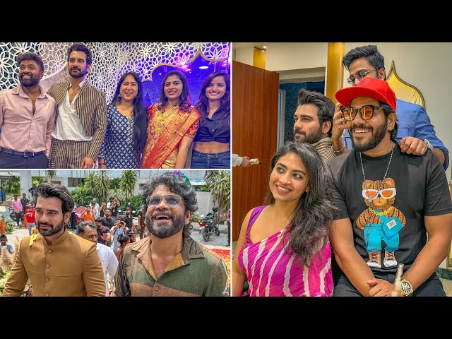 Star Studded Celebrities entrys at Akhil Sarthak Saloon | Bigg Boss Contestants | Akkineni Nagarjuna