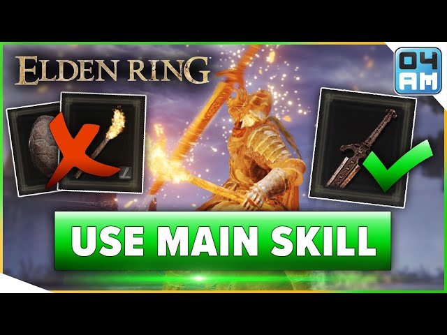 Elden Ring How To USE MAIN WEAPON Skill & NOT Torch or Shield Skill Ash of War No Skill Guide