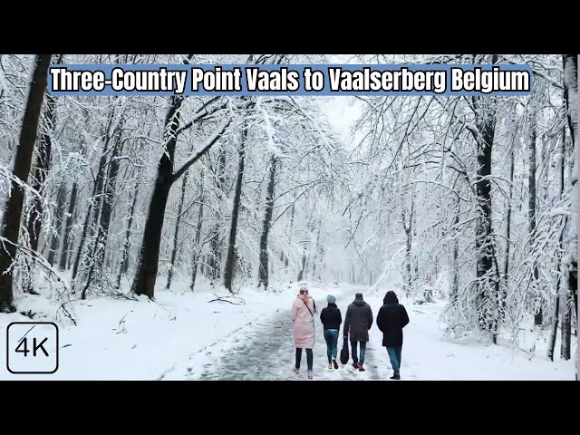 ❄️ Snowy Walk 2025: Three-Country Point Vaals to Vaalserberg Belgium 4k - Part 1 of 2