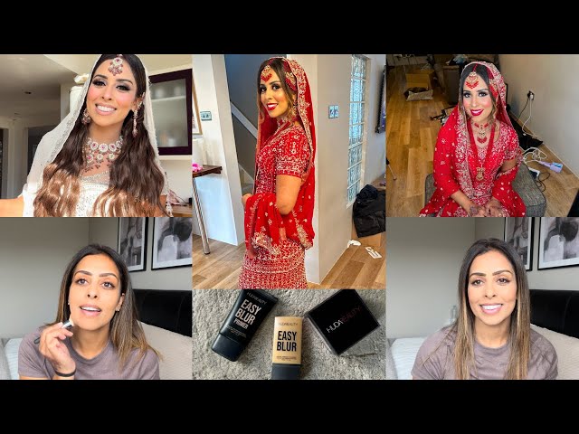 Asian Bridal Makeover & Trying out The VIRAL HUDA BEAUTY Easy Blur Products!