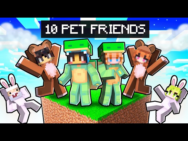 10 FRIENDS On ONE PET BLOCK in Minecraft!