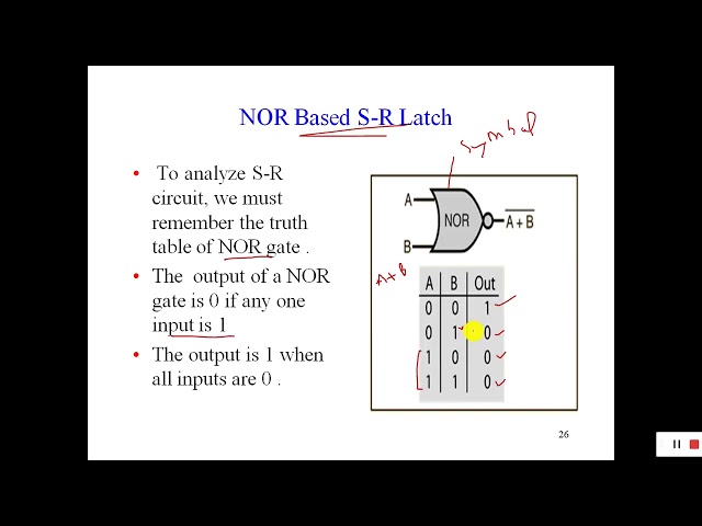 NOR based latch