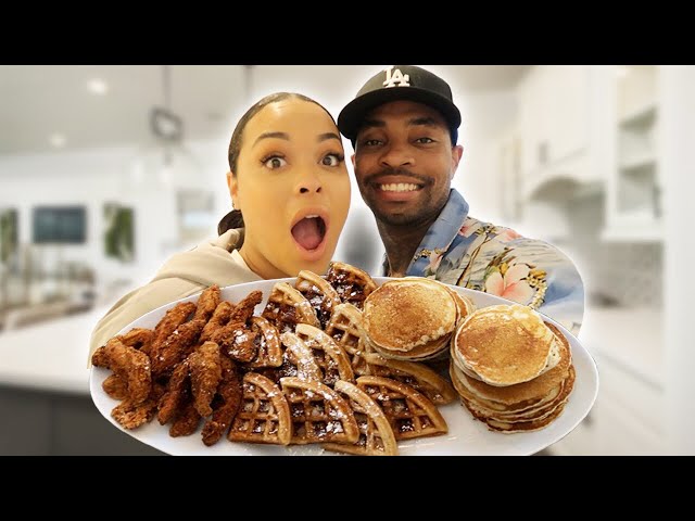 BREAKFAST MUKBANG IN VR 180!! | Heather & Trell