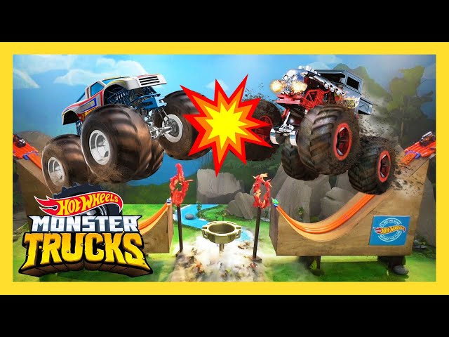 MID-AIR MONSTER CRASH BATTLE | Monster Trucks: Episode 4 | @HotWheels