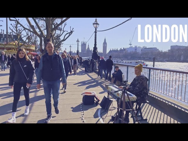 Thames River Walk | London South Bank | Walking London 4K HDR