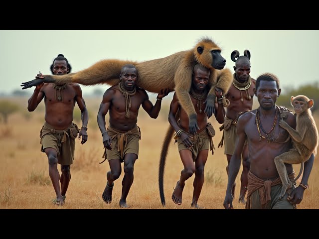 WILD Baboon Monkey HUNT with Africa's MOST FEARLESS Hadzabe Tribe!