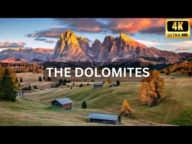 The Dolomites 4K - Breathtaking and Dramatic Scenery with piano relaxing music for stress relief