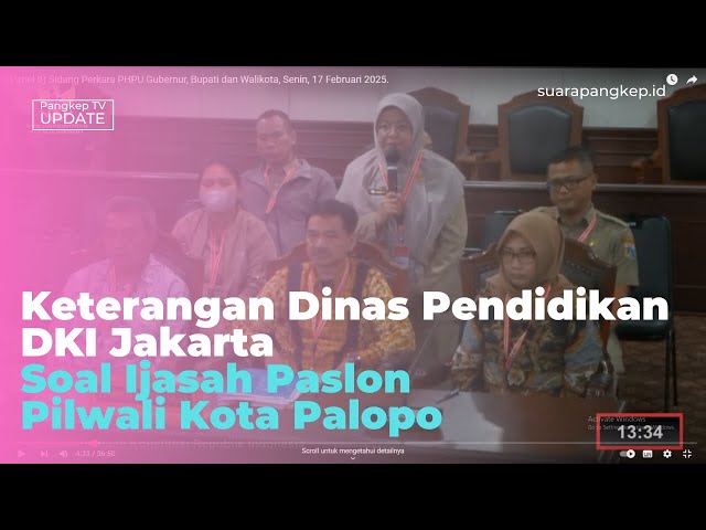 Sidang MK, Perselisihan Hasil Pemilihan Umum Walikota Kota Palopo Tahun 2024