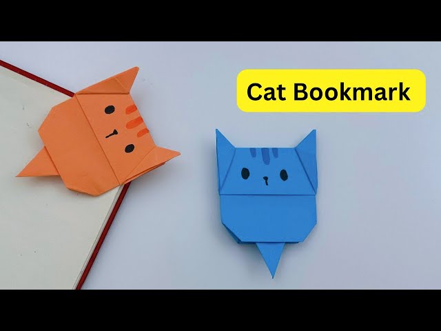 DIY Paper CAT Corner Bookmark!!! Paper Crafts For School / Origami CAT Bookmark / Paper Craft