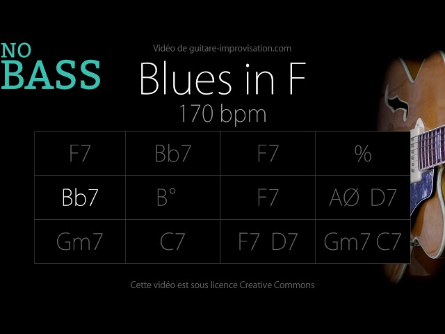 F Blues 170 bpm - NO BASS (Jazz/Swing feel) : Backing Track