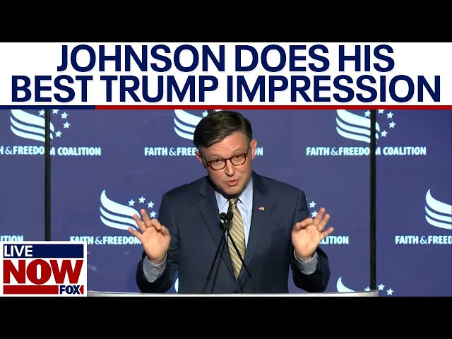 WATCH: Speaker Johnson shares Trump impression ahead of RNC day 4 | LiveNOW from FOX