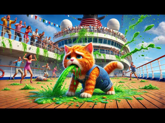 Kitten poisoned on cruise ship and police dad 🐾#cat #ai #catlover #cutecat #aicat #sadstory #cats