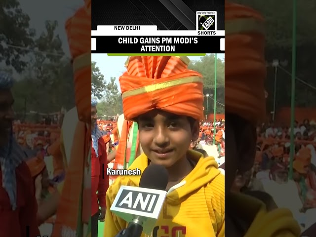 Delhi Election 2025: Child gains PM Modi’s attention at public rally in RK Puram