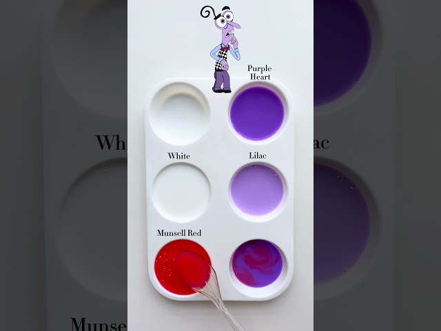 Disney Fear Color mixing 💜🤍 #color #disney #colors #palette #colour #asmr #art