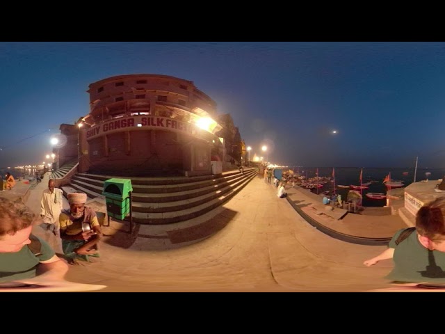 360  go pro travel video exploring the River Ganges in Varanasi India. 3