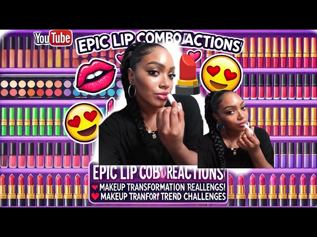 "Epic Lip Combo Reactions! 😍 Makeup Transformation Trend Challenges