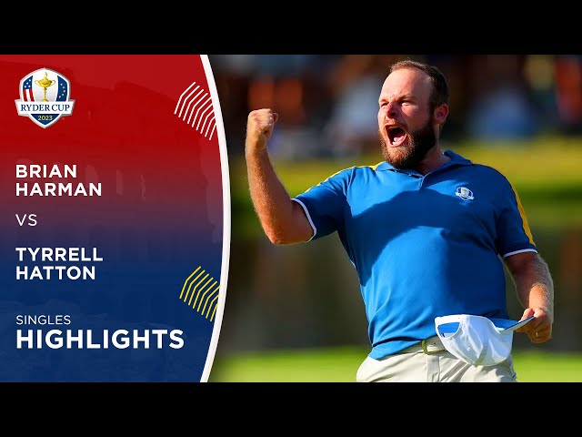 Brian Harman vs Tyrrell Hatton Highlights | 2023 Ryder Cup