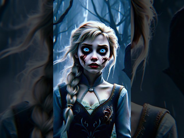 Frozen Characters But They’re In A Horror Movie #scary