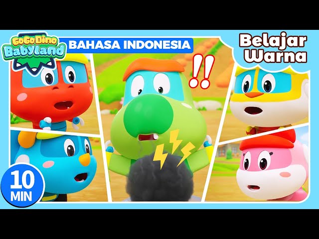 🌈Go Go Dino Bermain Dan Belajar Warna | 10min Kompilasi | Kartun Anak | Dinosaurus | gogodino Bahasa