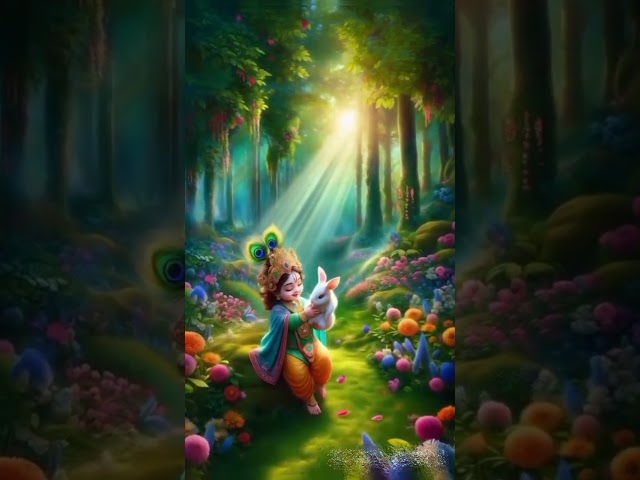 Krishna or rabbit playing #krishna #rabbit #ai