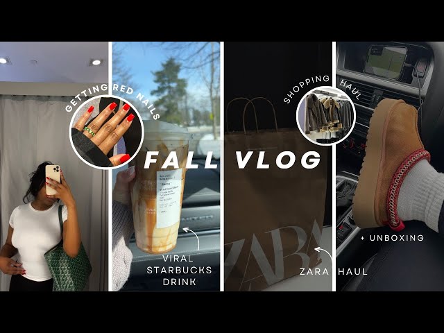 FALL VLOG: 🍂 Fall Nails, Trying Viral Starbucks Drink, Zara + Sephora Sale Haul & MORE | 2023